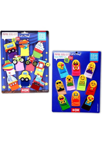 2 Set - 20 Parça Taşıtlar ve Emojiler Parmak Kukla T106 T181 1 Adet