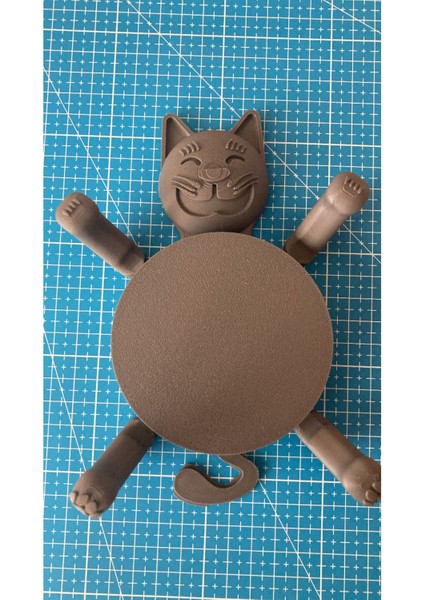 Elite 3D Kedi Bardak Altlığı Gri Cup Cuddler (Sevimli Dekoratif Altlık) 1 Adet