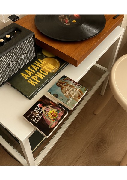 Elite Replik ve Sanat Eseri Doğal Taş Bardak Altlığı, Dekoratif Altlık, Prens Gibi Dizi Desen 3 1 Adet