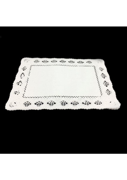 Elite 10 Adet Dantel Modeli Kağıt Dikdörtgen Tepsi Altlığı 26X37CM Kağıt Altlık Peçete 1 Adet