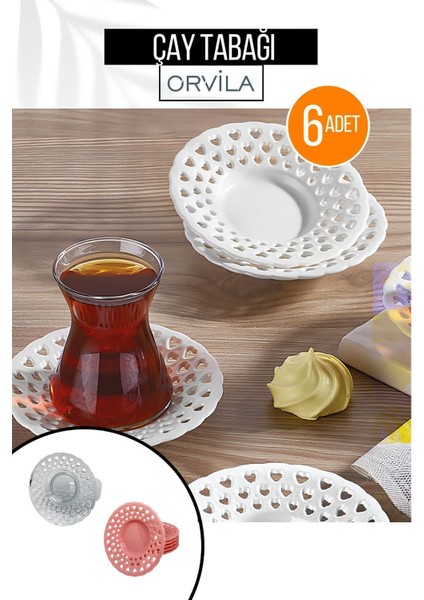 Elite 6'lı Çay Bardağı Altlığı Tabak Seti 1 Adet