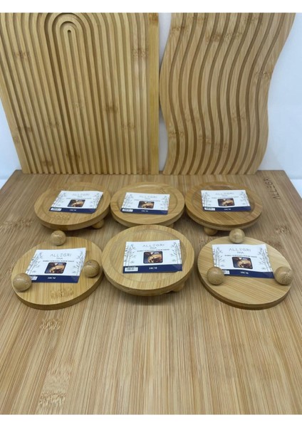 Elite Bambu Lüx 6 Adet Ayaklı Yuvarlak Çay Fincan Bardak Altlığı 10 cm Dayanıklı Şık Tasarım 1 Adet