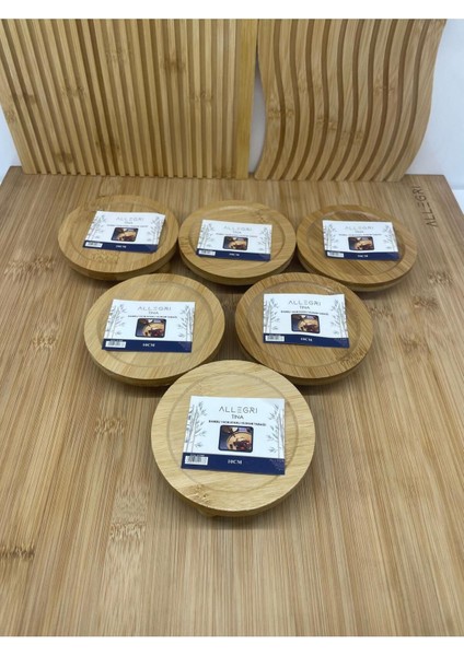 Elite Bambu Lüx 6 Adet Ayaklı Yuvarlak Çay Fincan Bardak Altlığı 10 cm Dayanıklı Şık Tasarım 1 Adet