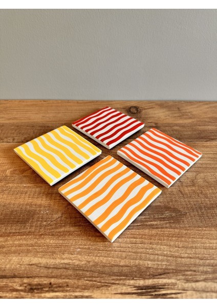 Elite El Yapımı Taş Bardak Altlığı 4’lü Set Renkli Bardak Altı - Stone Coasters 1 Adet modelleri