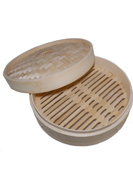 Elite Bambu Buhar Sepeti Tek Katlı-Kapaklı 30 cm 1 Adet