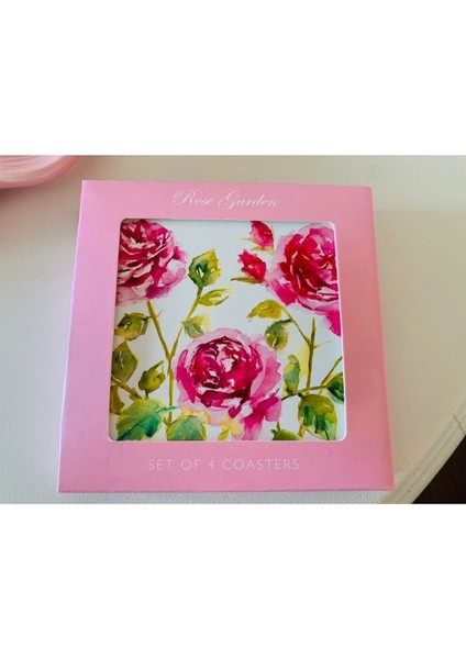 Elite Lesser & Pavey Rose Garden Serisi Shabby Chic Çiçek/pembe Gül Desenli Bardak/kupa Altlığı 1 Adet modelleri