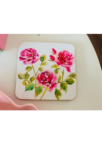 Elite Lesser & Pavey Rose Garden Serisi Shabby Chic Çiçek/pembe Gül Desenli Bardak/kupa Altlığı 1 Adet indirimleri