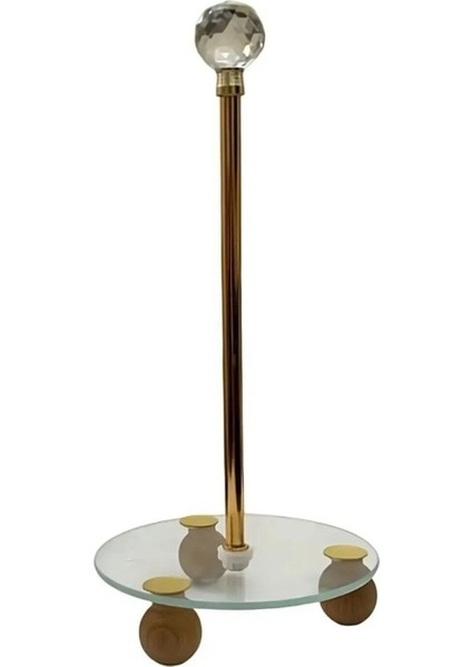 Elite Gold Dekoratif Ahşap Top Ayaklı Kristal Taşlı Cam Kağıt Havluluk,peçete 1 Adet modelleri