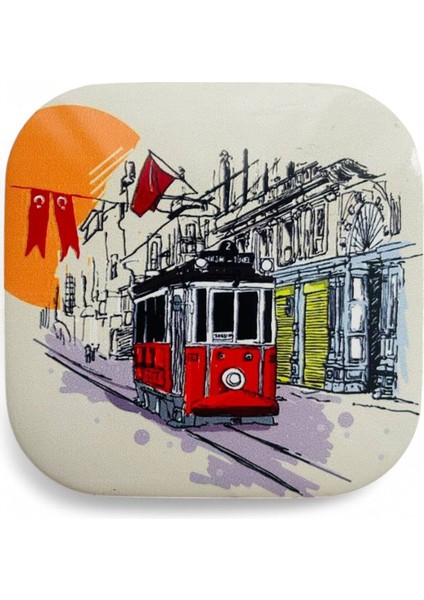 Elite Bardak Altlığı Üç (3) Adet Coaster, Istanbul Temalı Galata Kulesi Temalı Bardak Altı Seti, Coasters 1 Adet