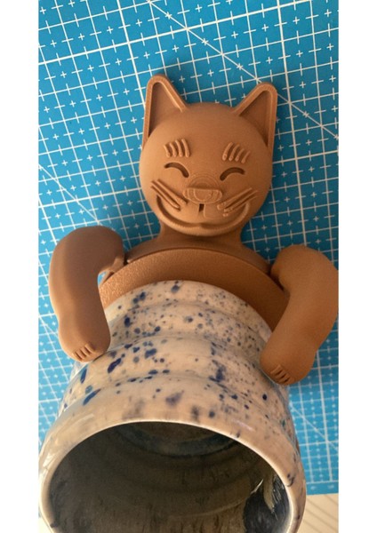 Elite 3D Kedi Bardak Altlığı Kahverengi Cup Cuddler (Sevimli Dekoratif Altlık) 1 Adet modelleri
