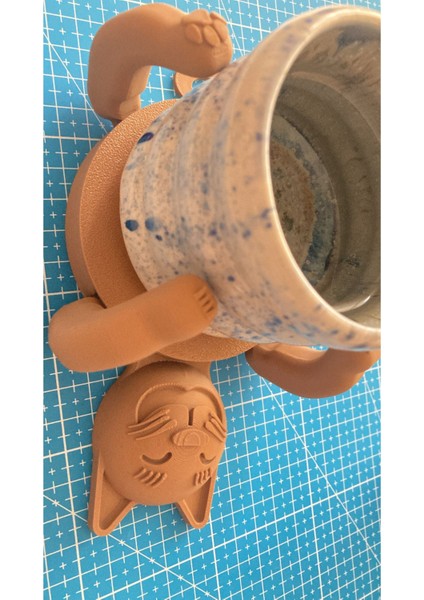 Elite 3D Kedi Bardak Altlığı Kahverengi Cup Cuddler (Sevimli Dekoratif Altlık) 1 Adet indirimleri