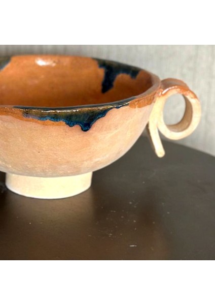Elite El Yapımı Stoneware Dekoratif Kase - Rustik Detaylı -Anneler Günü Hediyesi 1 Adet