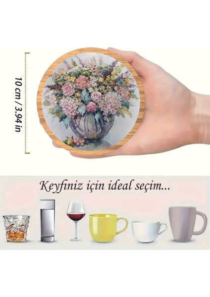 Elite Şık Dekoratif Desenli Bardak Altlığı 1 Adet