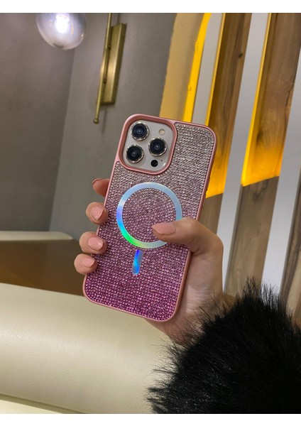 Magsafe Destekli Lüks Taşlı iPhone Kılıfı – Desenli Parlak Tasarım fiyatları
