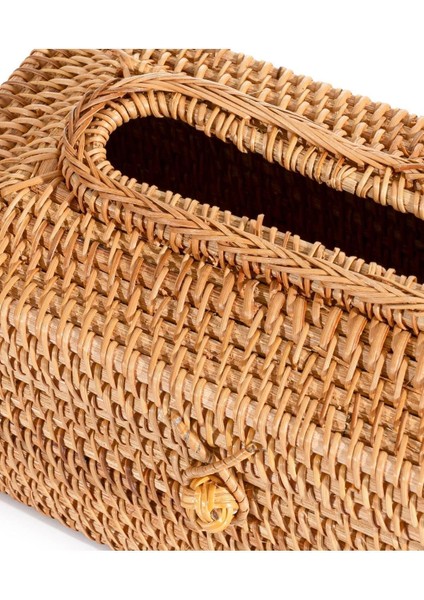 Elite Meander Rattan El Yapımı Dikdörtgen Büyük Boy Peçetelik 23X12X11CM 8922 1 Adet
