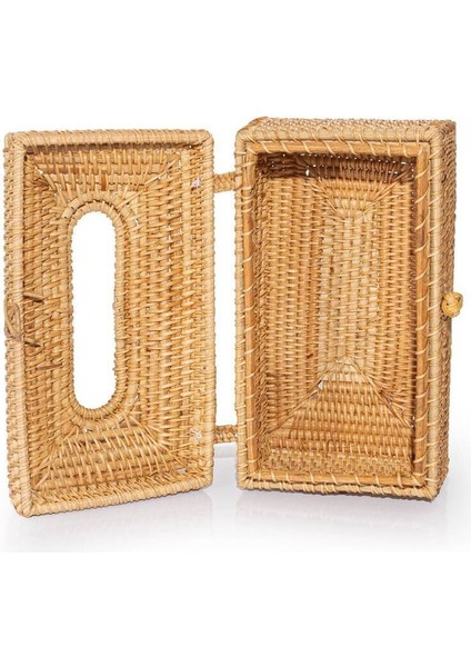 Elite Meander Rattan El Yapımı Dikdörtgen Büyük Boy Peçetelik 23X12X11CM 8922 1 Adet
