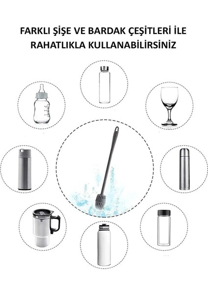 Elite Döner Fonfsiyonlu Biberon - Kavanoz Silicon Temizleme Fırçası - 2 Adet 1 Adet