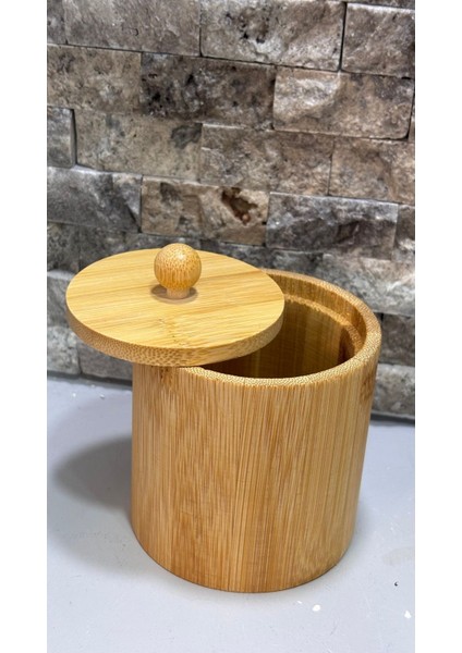 Elite Arin Homteks Den Bambu Şekerlik Veya Baharatlık Kapaklu Kutu Y:9 G:8 cm 1 Adet