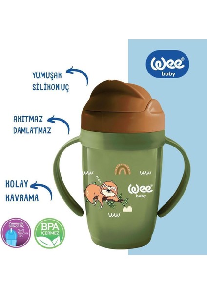 Elite Friends Pipetli Bardak Yeşil 265 ml 1 Adet