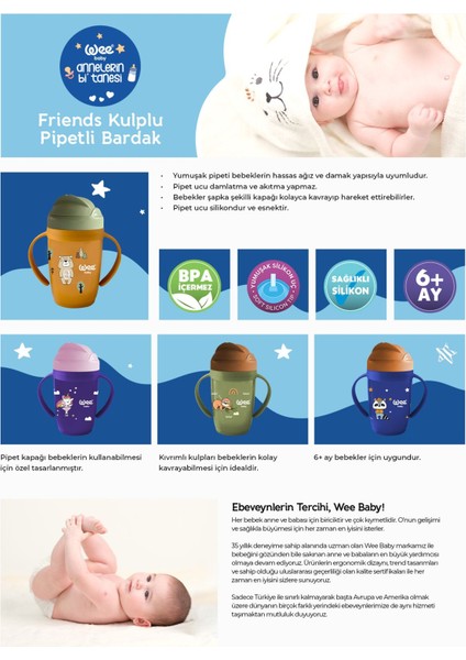 Elite Friends Pipetli Bardak Yeşil 265 ml 1 Adet indirimleri