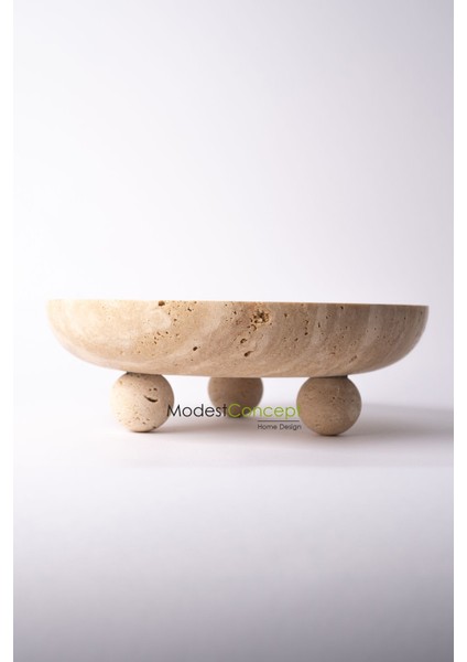 Elite Ivory Traverten Kase, Traverten Dekoratif Kase, Traverten Tabak 26CM Top Ayaklı 1 Adet fiyatları