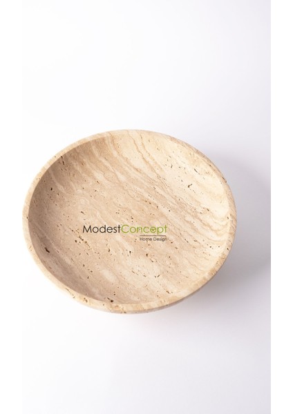 Elite Ivory Traverten Kase, Traverten Dekoratif Kase, Traverten Tabak 26CM Top Ayaklı 1 Adet indirimleri