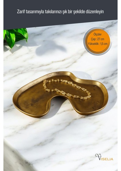 Takı Tabağı Takı Organizeri Takı Makyaj Kozmetik Düzenleyici Gümüş Eskitme Renk Model 16