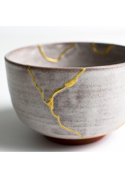 Elite Shigaraki El Yapımı 24 Ayar Kintsugi Kase 500ML Japon Seremonik Matcha Kasesi 1 Adet