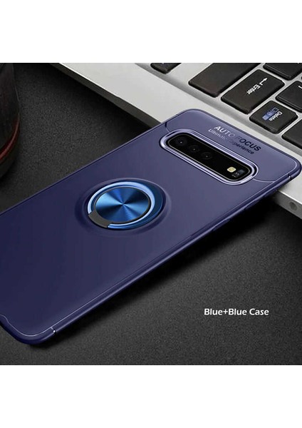Samsung Galaxy S10 Plus Kılıf Lacivert-Mavi Draco Yüzüklü Silikon Orijinal Esnek Ince Geliştirilmiş Dayanıklı Darbe Karşıtı Koruyucu Yeni Nesil Tasarım (Samsung Galaxy S10 Plus, Lacivert-Mavi)