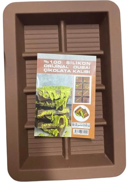 Elite 8 Bölmeli Dubai Çikolatası Kalıbı Silikon Çikolata Kalıbı Derinlik 2,5 Cm, 10 x 15, 100 Gr. 1 Adet fırsatları