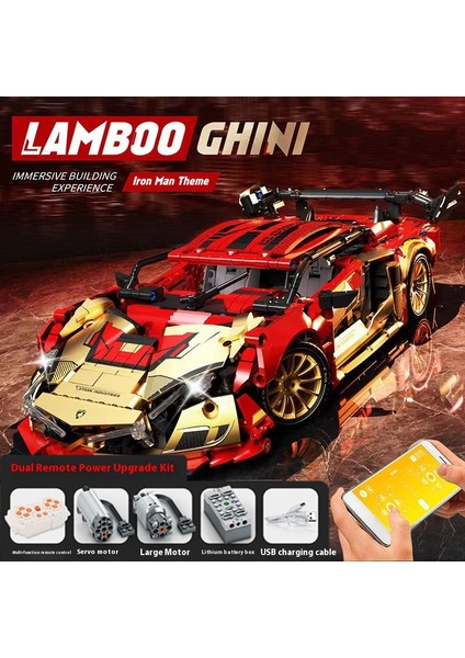 Lambo Cyberpunk Spor Araba Modeli Yapı Taşları Yarış Arabası Montajlı Oyuncaklar (Yurt Dışından)