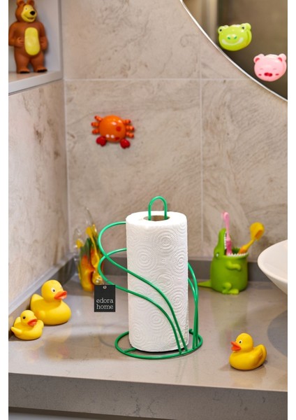Elite Yılbaşı Yeşil Kuğu Kağıt Rulo Havluluk, Peçetelik Mutfak Banyo Çocuk Yatak Odası Aksesuar - Metal Pa 1 Adet