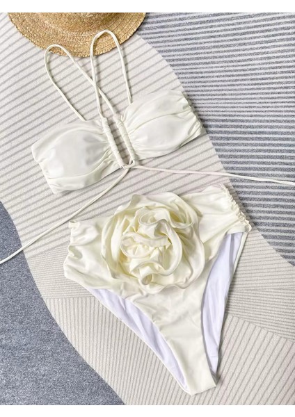 Rosa Yüksel Bel Bej Bikini Takımı modelleri