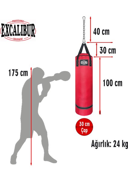 Polystar 100 x 30 Boks Kum Torbası Kırmızı