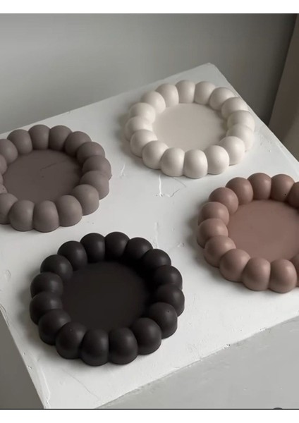 Elite 4'lü Bubble Tabak Dekoratif Beton Tabak 1 Adet