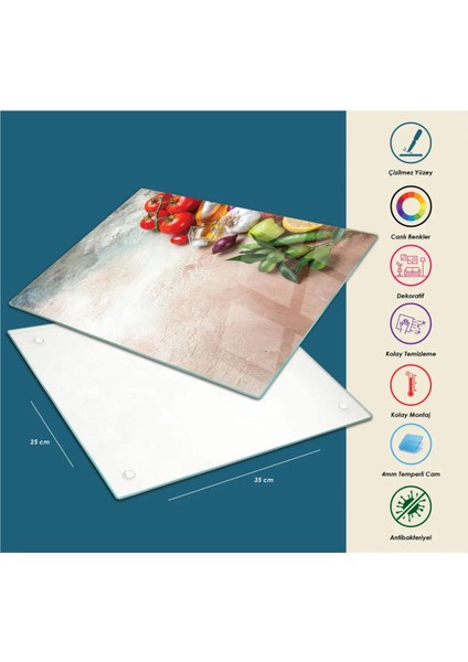 Ac Amisos Temperli Kırılmaz Cam Kesim Panosu 25X35 cm modelleri