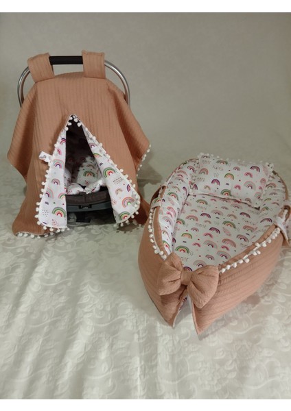 Elite Çift Taraflı Puset Örtüsü Puset Minderi Babynest ve Yastık 1 Adet