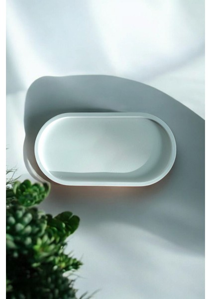 Elite Dekoratif Oval Beton Tabak Sunumluk Biblo Takı Tabağı, Saksılık,tütsülük,mumluk 1 Adet fiyatları