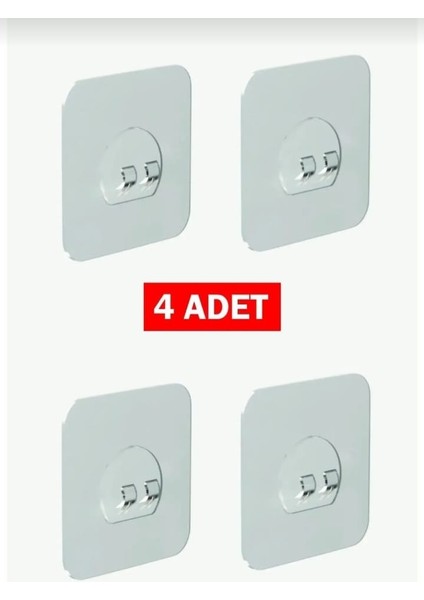 4 Adet Yapışkanlı Banyo Askısı Süper Güçlü Yapışkanlı Sticker