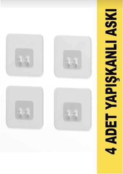 4 Adet Yapışkanlı Banyo Askısı Süper Güçlü Yapışkanlı Sticker modelleri