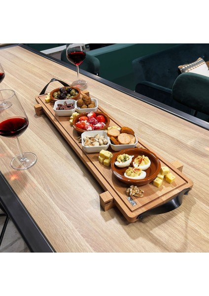Elite Industrial Living Ayaklı Massif Kayın Ahşap Sunumluk -Meze ve Peynir Sofra Sunumluğu 1 Adet modelleri