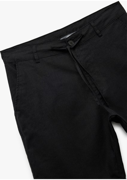 Keten Pamuk Karışımlı Katlamalı Paça Cep Detaylı Beli Bağcıklı Düğmeli Şort indirimleri