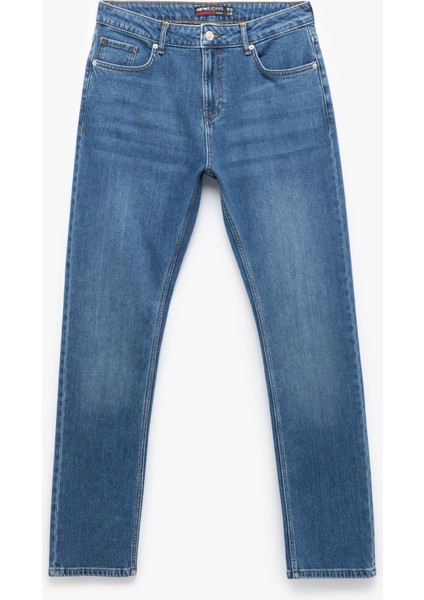 Normal Bel Pamuklu Straight Fit Jean Pantolon - Mark Jean