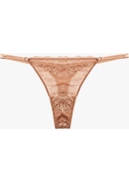 Yanları Ipli Dantelli String Külot