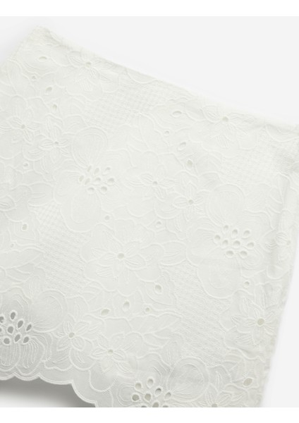 Pamuklu Astarlı Fistolu Çiçekli Brode Detaylı A Kesim Mini Etek modelleri