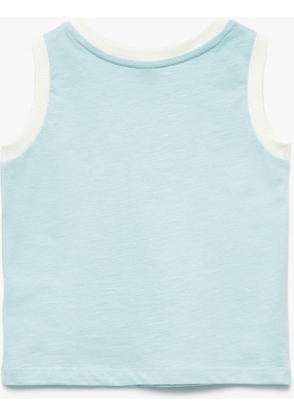 Pamuklu Bisiklet Yaka Baskılı Kolsuz Tişört fiyatları