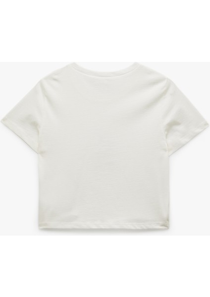 Pamuklu Kısa Kollu Bisiklet Yaka Dantel Detaylı Kalpli Kedi Baskılı Kısa Tişört Pijama Üstü fiyatları