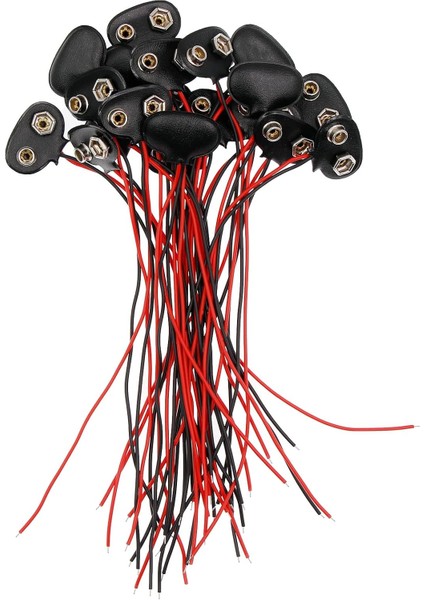 9V Pil Yuvası Yatağı Başlığı 9V Batarya Bağlantı T-Tipi Konnektör Klips - 30 Adet