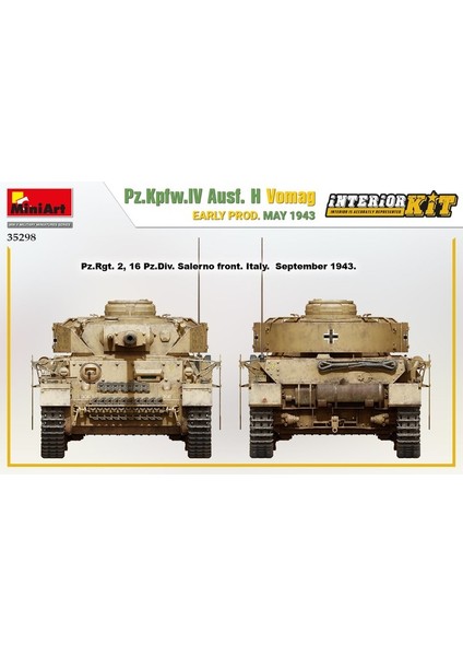 35298 1:35 Pz. Kpfw. Iv Ausf. H Vomag Ilk Üretim Mayıs 1943 Interior Kit modelleri
