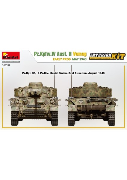 35298 1:35 Pz. Kpfw. Iv Ausf. H Vomag Ilk Üretim Mayıs 1943 Interior Kit fırsatları